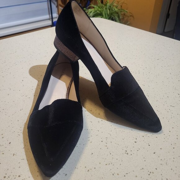 Black Velvet Loafers Ladies Size 8 Cole Haan Marlee Skimmer Flats - Picture 12 of 12